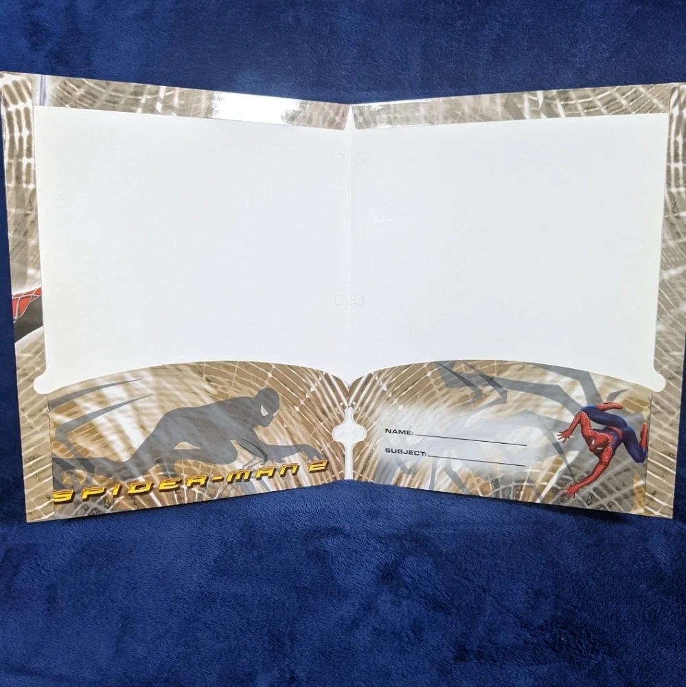 Vintage 2004 Spider-Man 2 Movie Merchandise Pocket Folder Bundle
